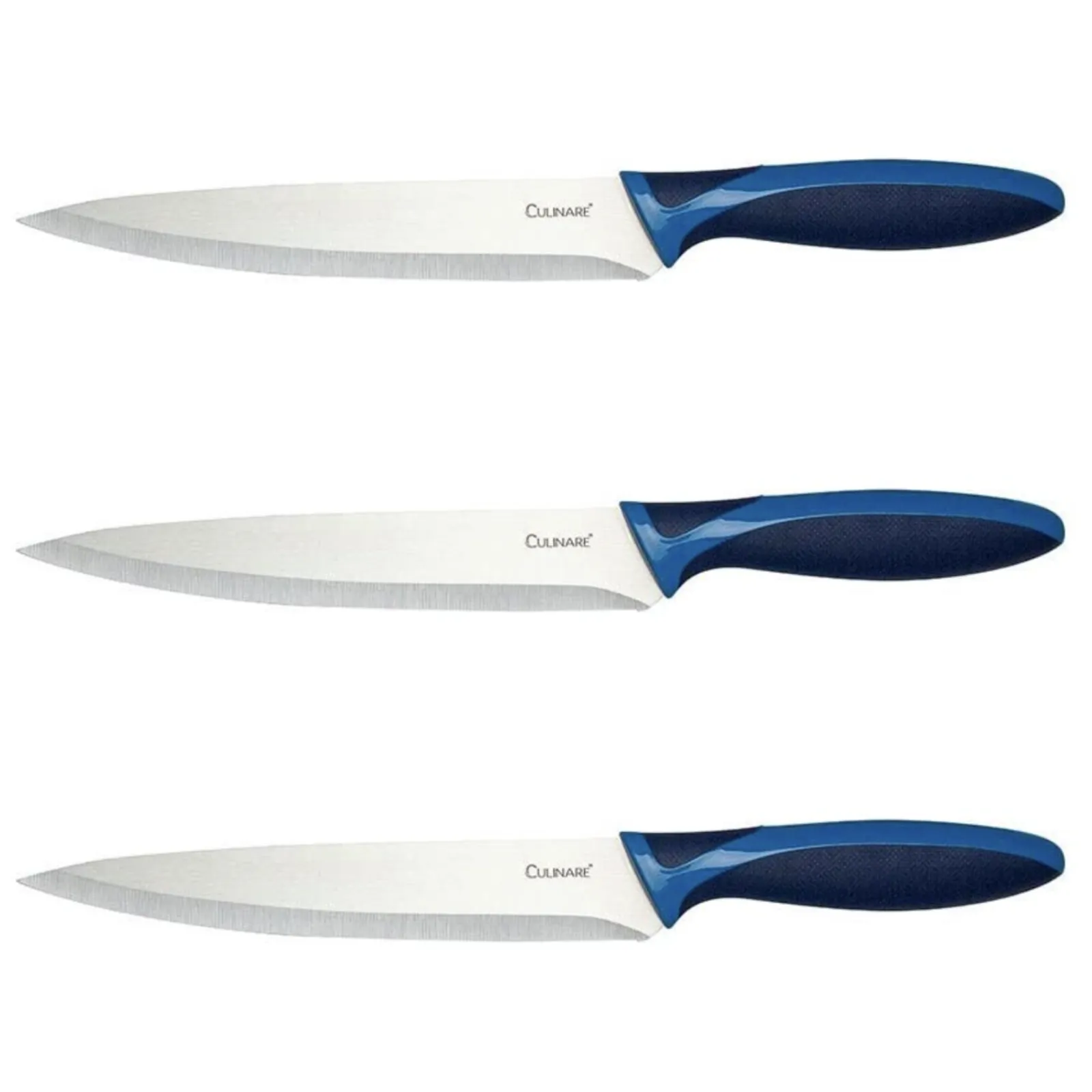 3-Piece Culinare Stainless Steel Carving Knife Set | 19.5cm | Blue Blade Cover