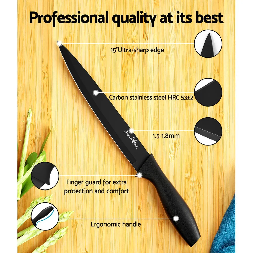 5-Star Chef 7PCS Kitchen Knife Set | Stainless Steel Non-stick | Sharpener