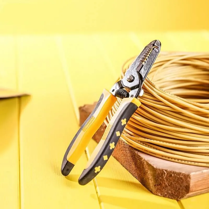 7-Inch Wire Stripper and Crimper with Dual Color Handle