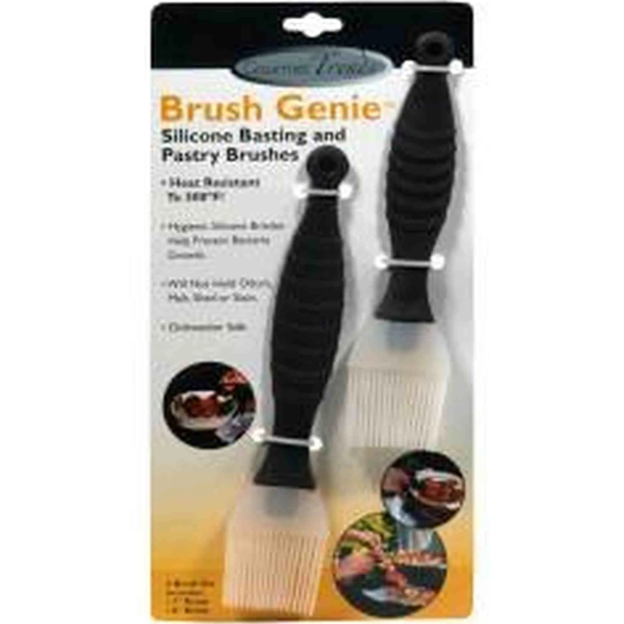 Brush Genie Set of 2 Silicone Basting and Pastry Brushes