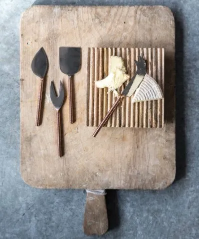 Cheese Knives Set of 4 Stainless/ Copper