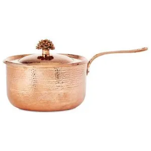 Copper Saucepan 2.8 qt  with Flower Lid