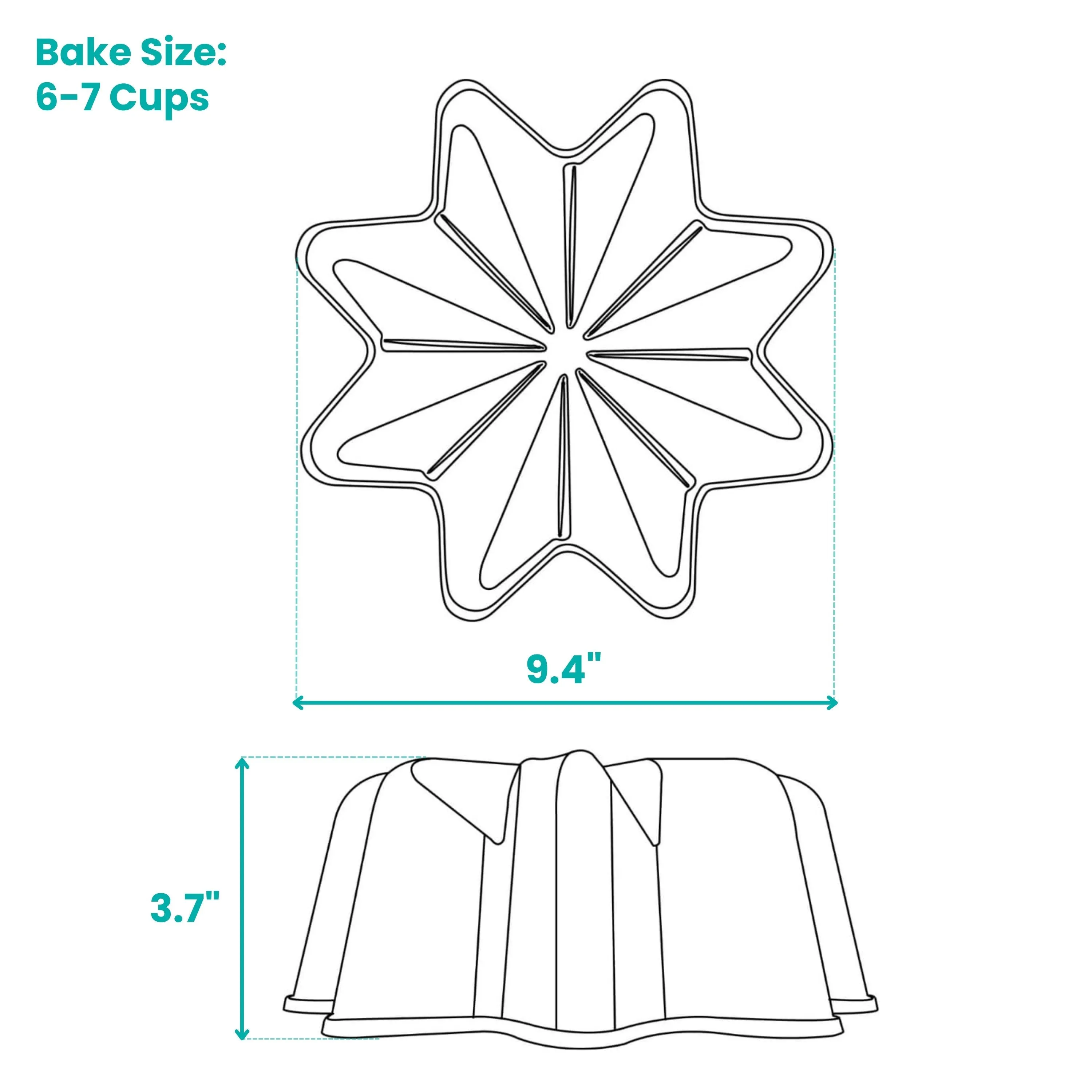 Deco Non-stick Cast Aluminum Fluted Tube Pan