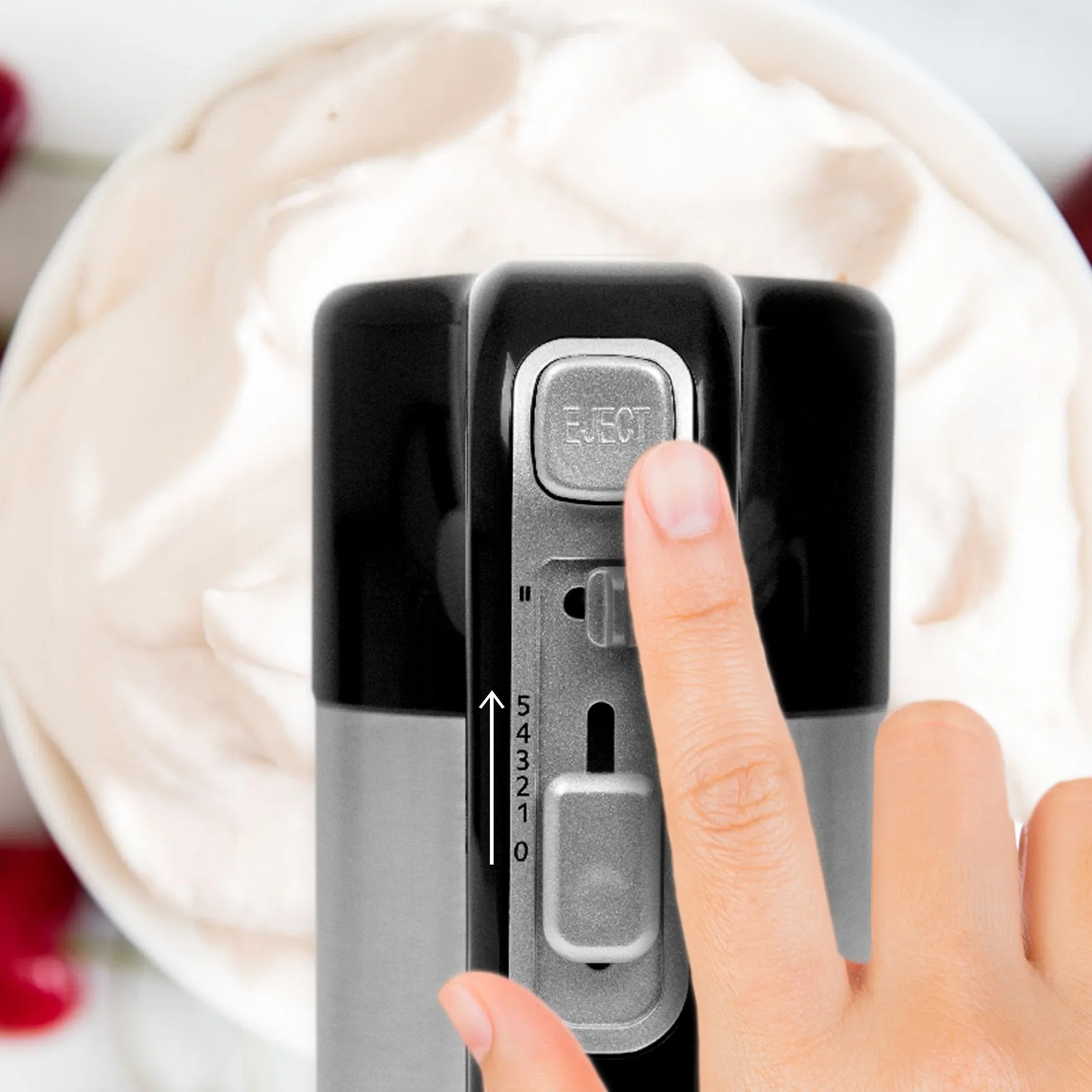 Duronic Electric Hand Mixer Set HM3 BK | 300W | Black & Stainless Steel | Baking |Storage Stand | 5 Speed | Turbo Function | 2 Beaters | 2 Hooks