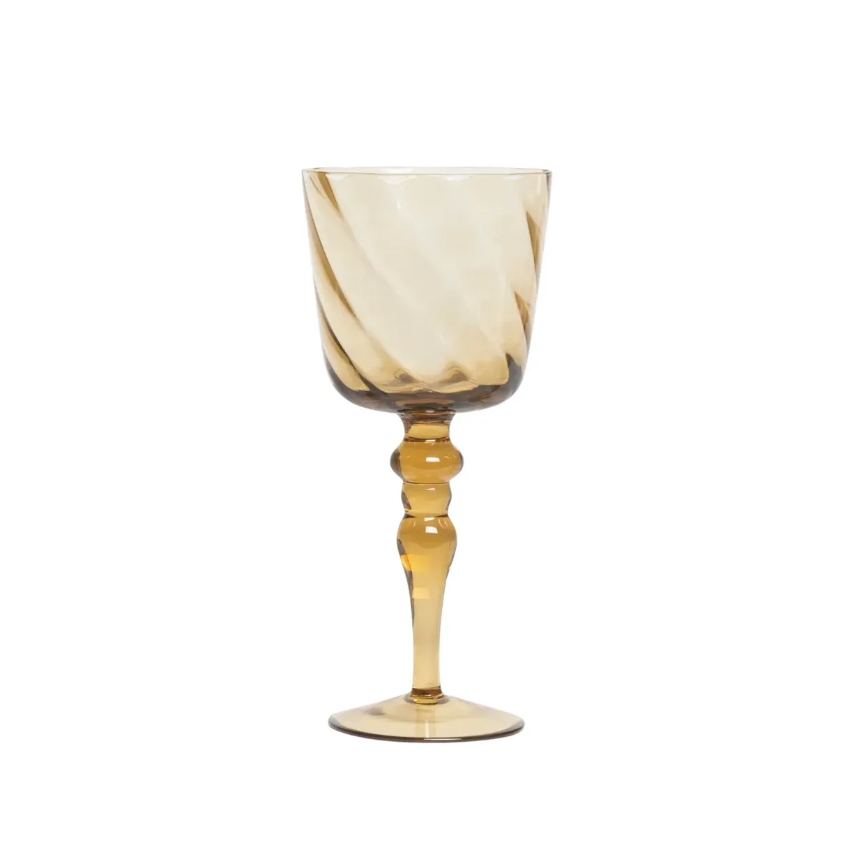 Textured Glass Goblet (Amber   Pink)