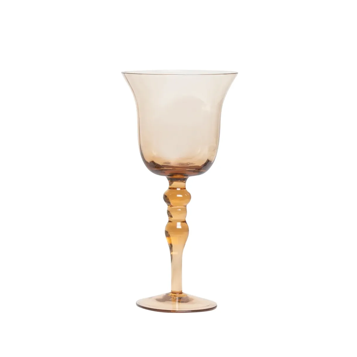 Textured Glass Goblet (Amber   Pink)