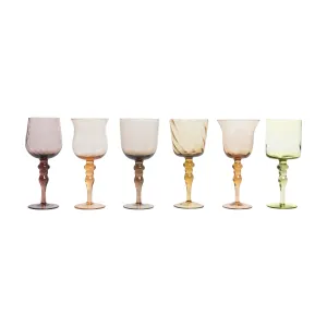 Textured Glass Goblet (Amber   Pink)