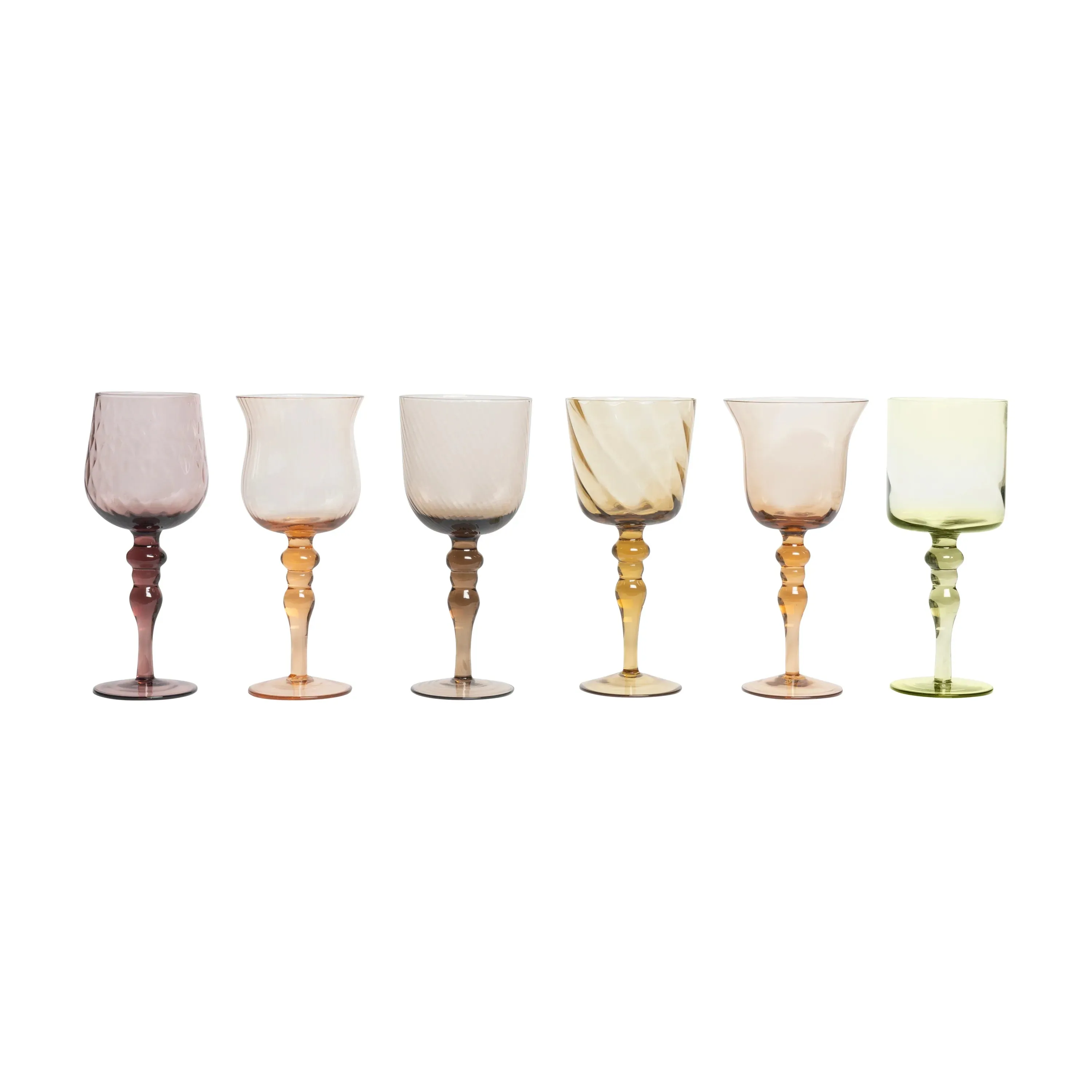 Textured Glass Goblet (Amber   Pink)