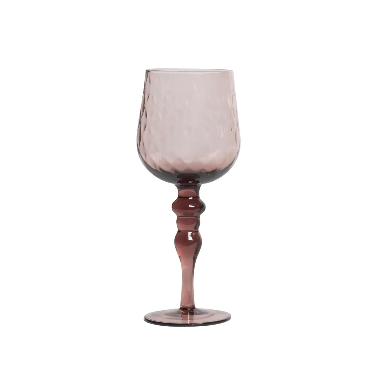 Textured Glass Goblet (Amber   Pink)