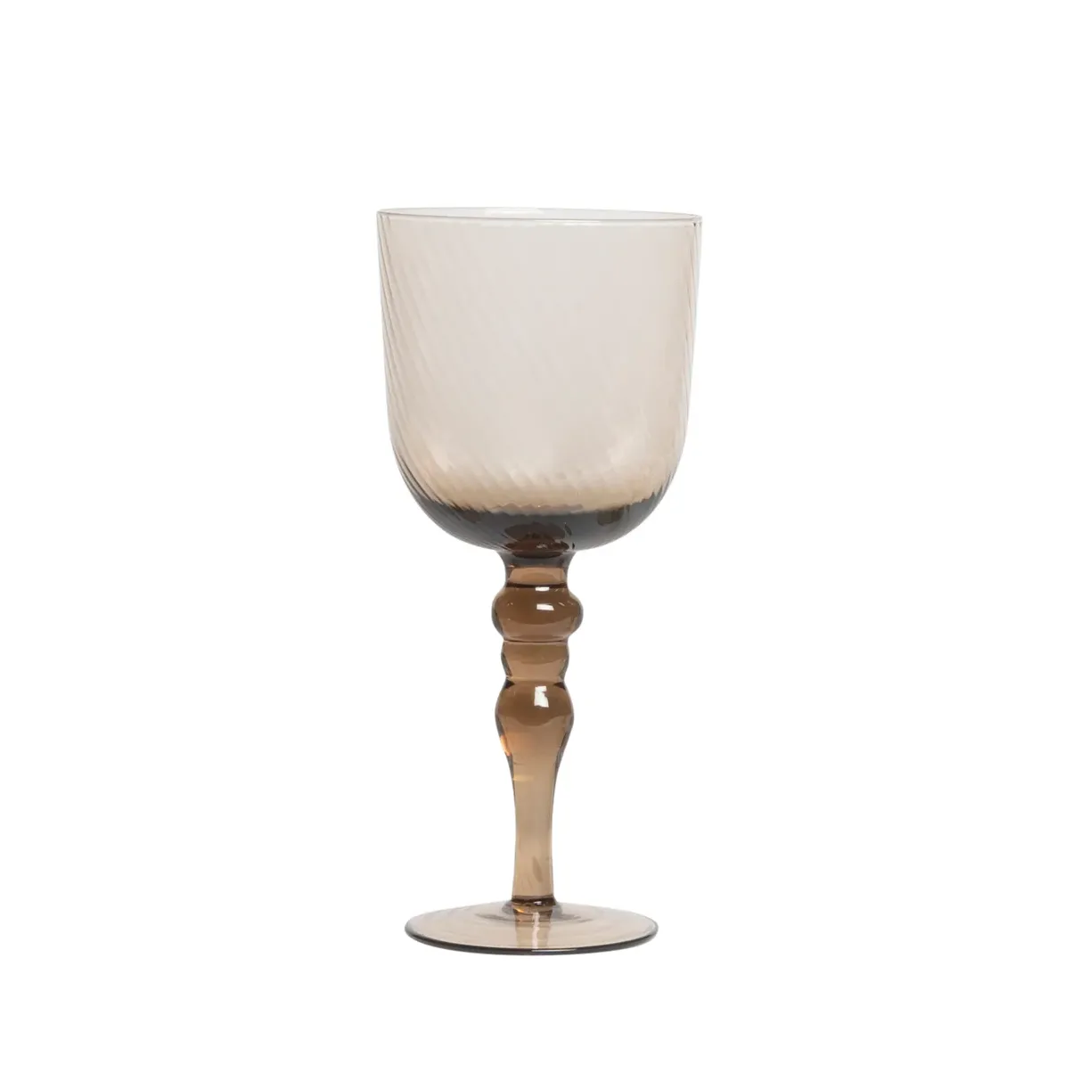 Textured Glass Goblet (Amber   Pink)