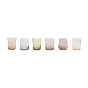 Textured Glass Tumbler (Amber   Pink)