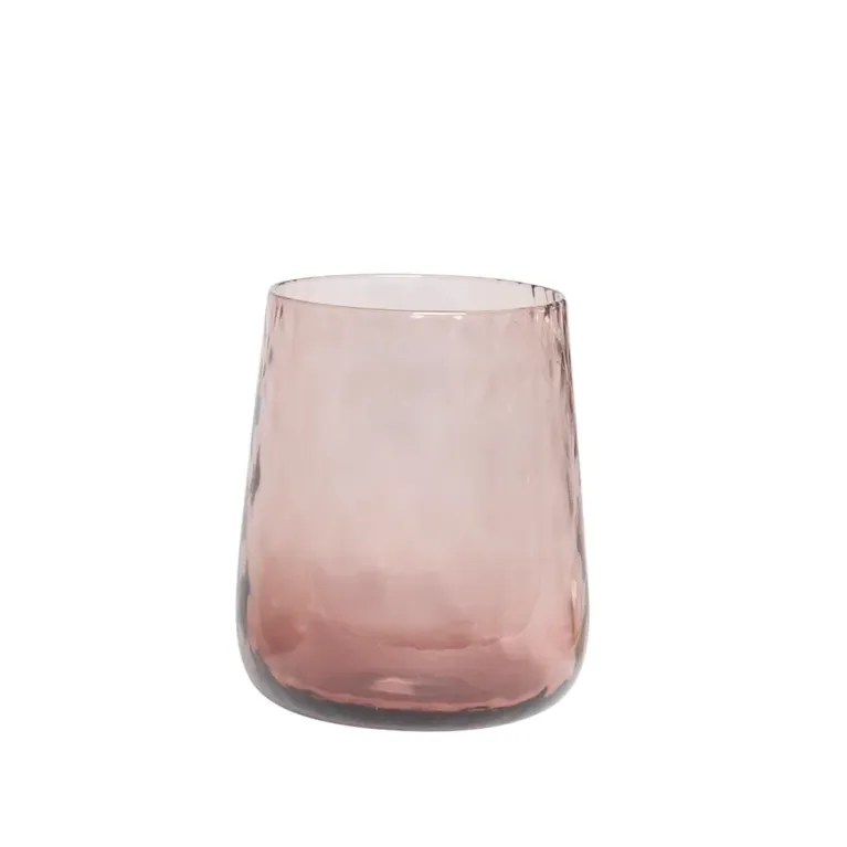 Textured Glass Tumbler (Amber   Pink)