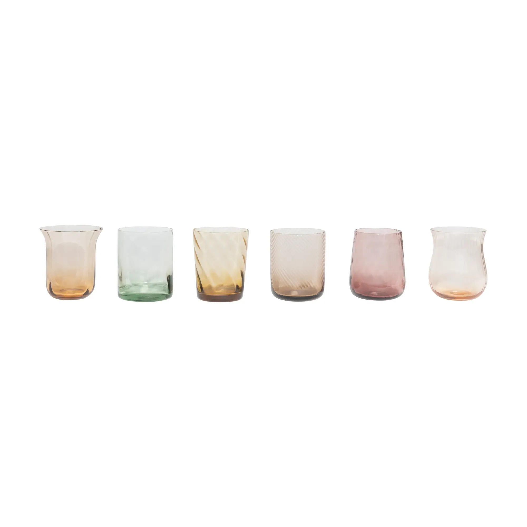 Textured Glass Tumbler (Amber   Pink)