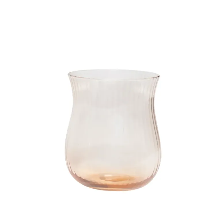 Textured Glass Tumbler (Amber   Pink)