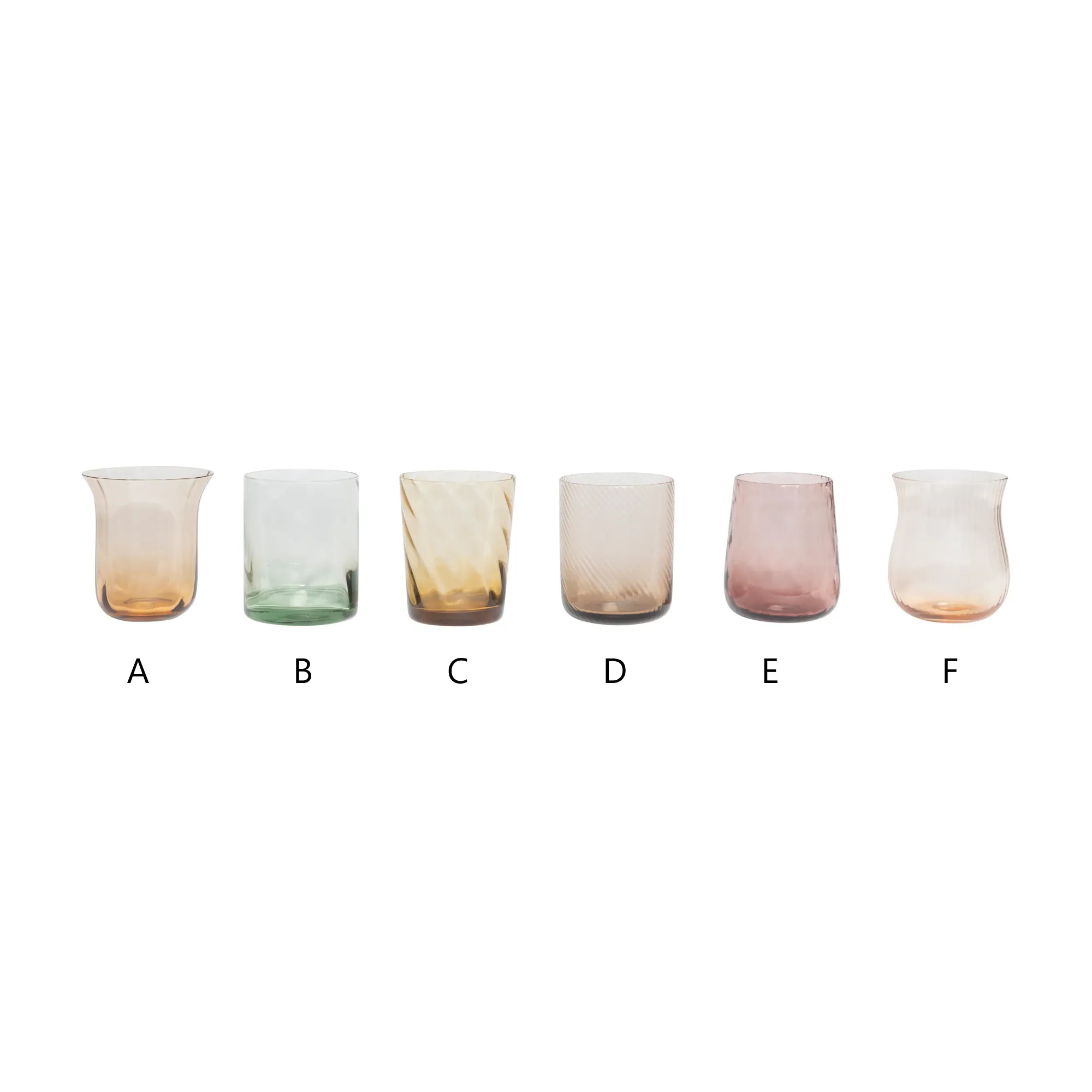Textured Glass Tumbler (Amber   Pink)