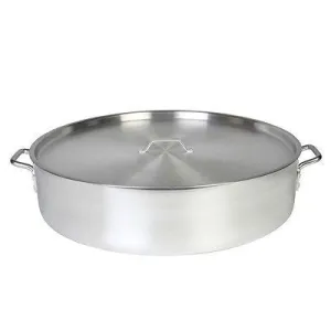 Thunder Group ALSKBP008 40 Qt Aluminum Brazier Pot & Lid Mirror Finish