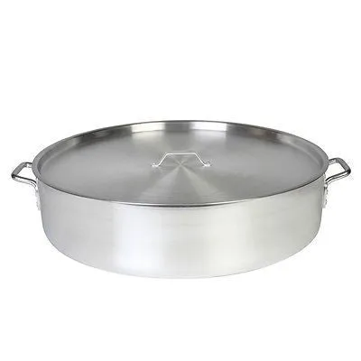 Thunder Group ALSKBP008 40 Qt Aluminum Brazier Pot & Lid Mirror Finish