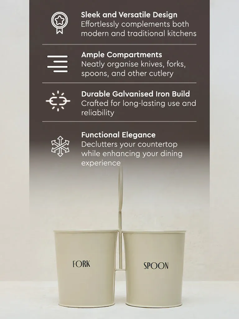 Westside Home Off-White Cutlery Holder